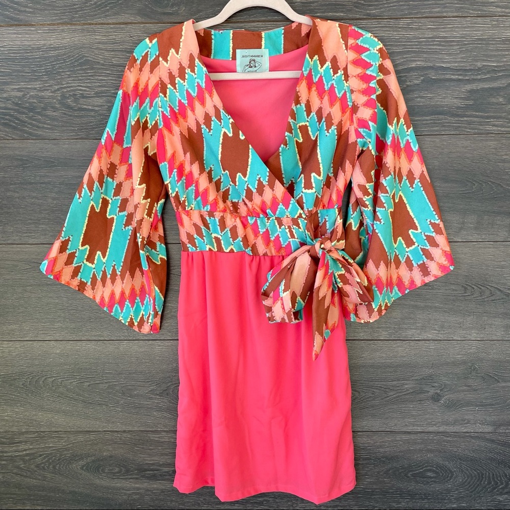 JUDITH MARCH | Anthro Pink Boho Waist Tie Dress